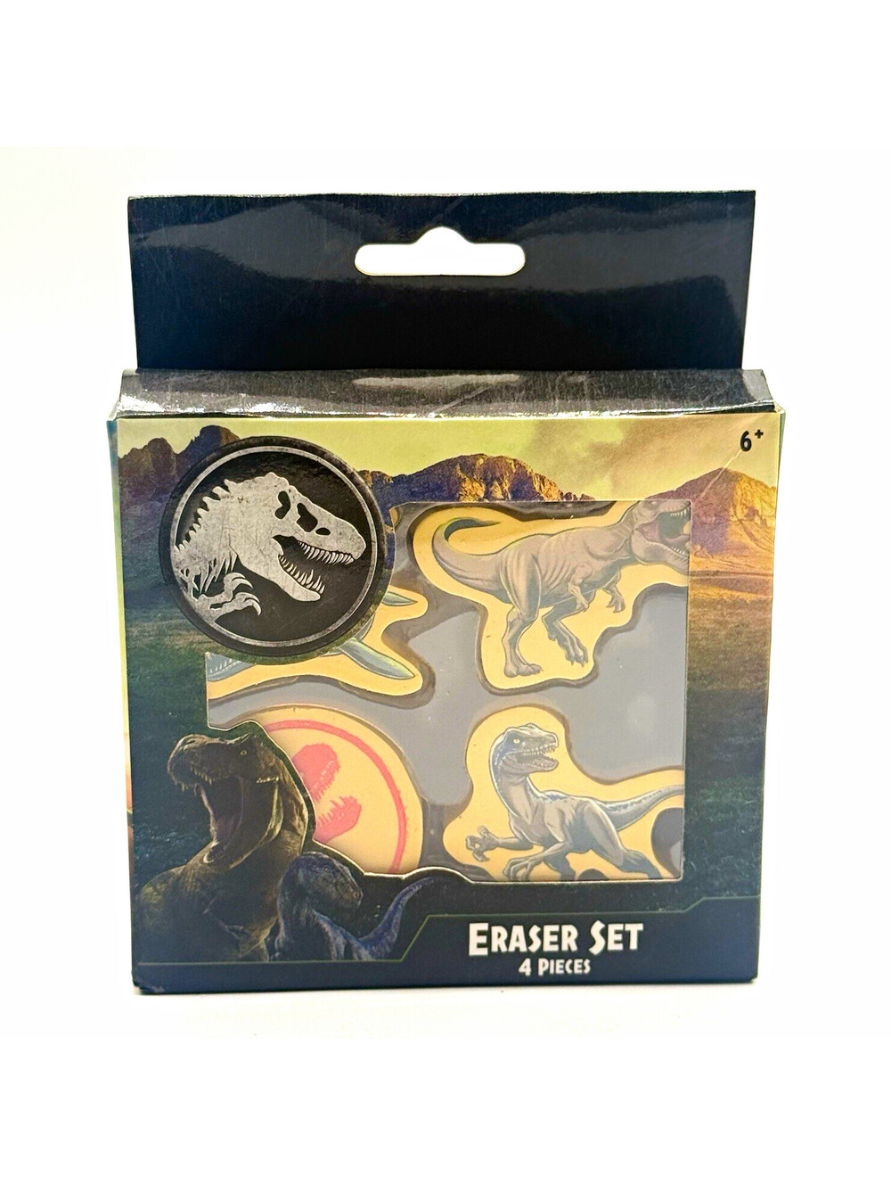 Jurassic World Dinosaur Eraser Set, 4 Pieces, Multicolor Dinosaurs Theme